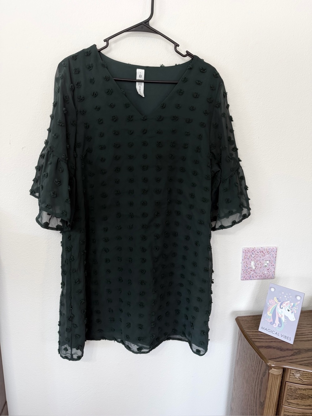 Emerald green A-line dress size L